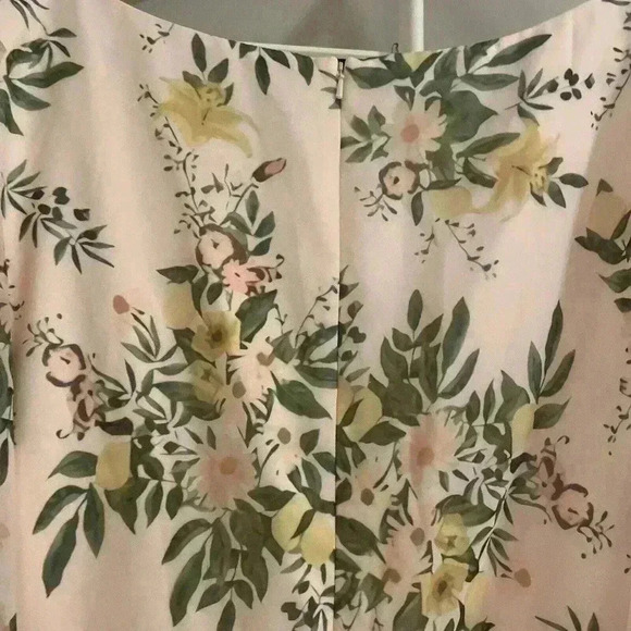 MAC DUGGAL Gown 24 Floral Print Faux Wrap Flutter Sleeve Peach Maxi Dress V Neck - Picture 13 of 14